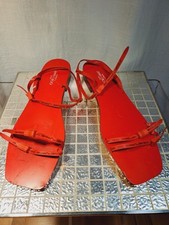 Jimmy Choo x Off-White Charlie red leather flat sandals 39 IT NEW