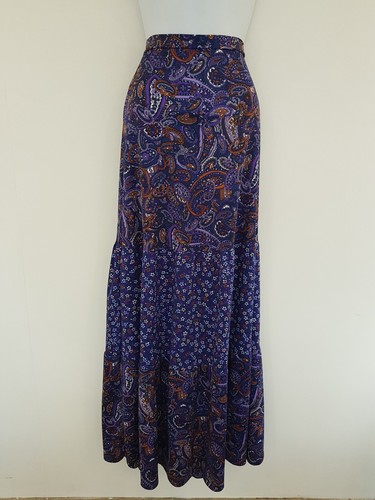Gonna blu vintage lunga maxi