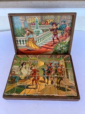 ANTICO GIOCO IN LEGNO PUZZLE ​​35 BLOCCHI  A SEI FACCE- epoca fine 8 inizi '900