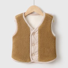 Bambini Bambino Neonato Sherpa IN Pile Gilet senza Maniche Outdoor Giacca Caldo