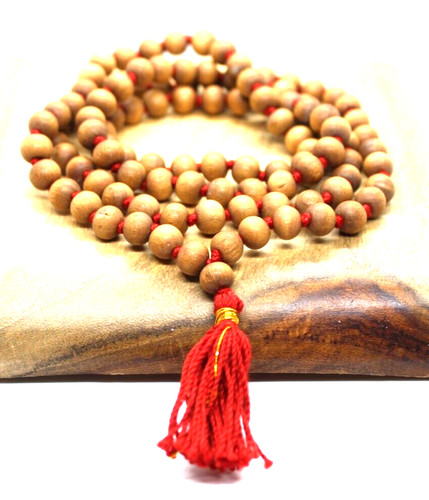 8mm white sandalwood mala - 8mm,