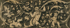 ENEA VICO - Decoro fogliame con putti - incisione su rame del 1540