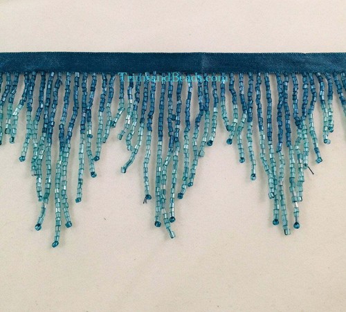 Blu teal vetro perlina - blu,