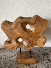 Scultura astratta in teak