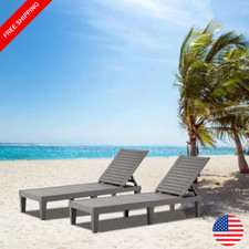 2 PEZZI Chaise Sdraio da Esterno Impermeabile Lettino Prendisole Regolabile Sedia Spiaggia