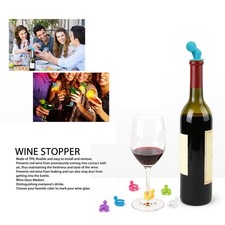 Tappo Vino Sigillato Antipolvere Con 6 Marcatori Bicchieri Vino Colorati TU