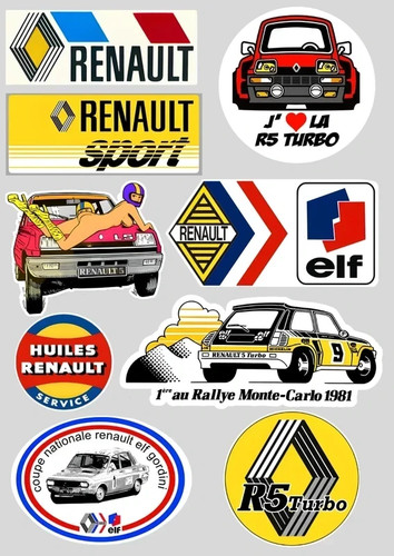 Stickers vinyle renault 5 - 8x, "renault
