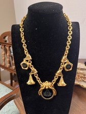 Collana Fendi Crest nero opaco anni 90