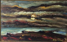 Dipinto olio tavola - olio, mare