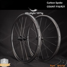 Set ruote bici da strada 700C 28mm larghezza freno a V raggi carbonio profondità 30mm ruota tubeless