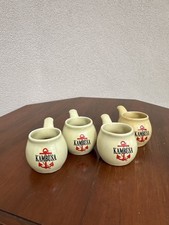 SET 4 BICCHIERINI CERAMICA LIQUORE KAMBUSA BONOMELLI PIPA VINTAGE. BT87