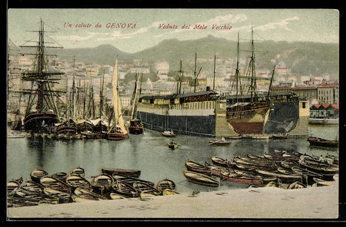 Genova veduta dal molo - veduta,