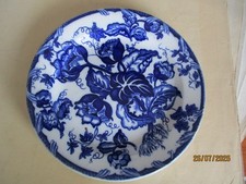 ANTICO PIATTO FONDO NINFEE BLU