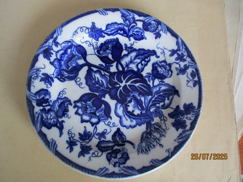 Antico piatto fondo ninfee blu - antico,