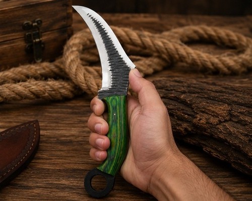 Coltello karambit damascato - coltello,