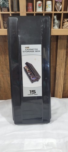 Vtg cassette storage box black - vtg,