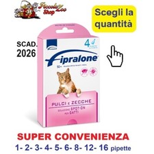 Fipralone spot-on antiparassitario per gatto 1- 2- 3- 4- 5- 6- 8- 12-16 pipette 