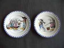 HB & Cie Choisy le roi France ceramica 2 piatti parlanti terre de fer bambini