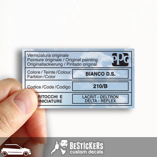 Adesivo etichetta vernice ppg - vernice,