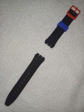 Cinturino NERO Compatibile SWATCH Gent 17 mm. (Rotor, Club Stripe, Nine to Six..