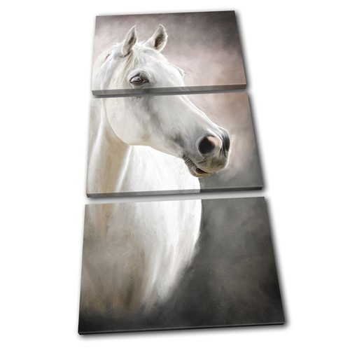 White horse painting style - white,