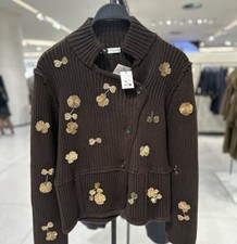 ZARA CARDIGAN MAGLIA CON FIORI