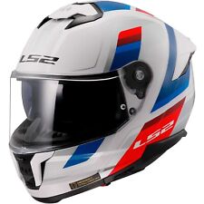 CASCO LS2 FF808 STREAM II VINTAGE BIANCO ROSSO BLU MOTO INTEGRALE 22.06 TG L