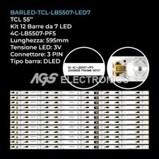 KIT 11 BARRE STRIP 7 LED TV TCL 4C-LB5507-PF4/PF5 4C-LB5507-YH1/YH6 L55H8800A