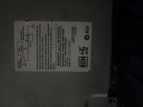 Sony xplod gtr3301d - xplod, xm-gtr3301d