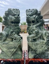 Two Dark Green Jade Structures