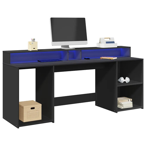 Scrivania con luci led - luci, grigio