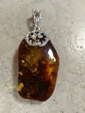 Ciondolo ambra e argento