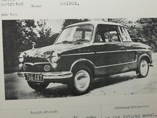 NSU PRINCE 1960 FOGLIO DI IDENTIFICAZIONE POLIZIA MANUALE BROCHURE 