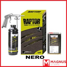 U-Pol Raptor Kit Vernice Protettiva bedliner 1L+ Pistola - NERO
