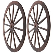  2 Pezzi Ruota in Legno per