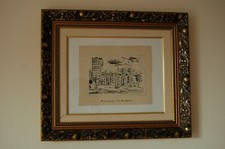 TAMBURI ORFEO china su carta " Vicino alla stazione"1950 20x25 con autentica