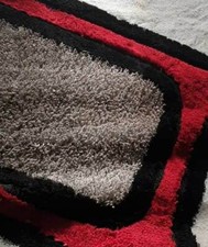 TAPPETO MODERNO SALOTTO SOGGIORNO ROSSO GRIGIO BIANCO NERO