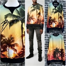 UltraRare & Great SS19 Balmain Palm Sunset Print Logo Sweatshirt XXL