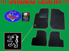 TAPPETINI tappeti Peugeot 206 SU MISURA con ricami e battitacco in gomma 