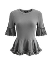 Burberry Top Peplum Grigio