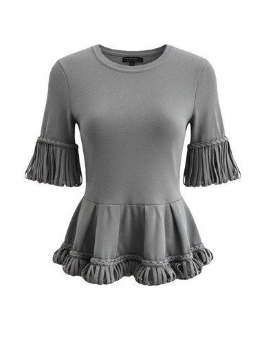 Burberry top peplum grigio - burberry,