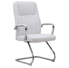 Poltrona per Sala d'Attesa e Ufficio Xeno 2 Seduta in Ecopelle e Acciaio Bianco