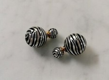 Orecchini Moda Doppia pallina perla BUBBLE double Liscio Vari Colori