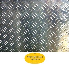 Lastra Lamiera Lamina Alluminio mandorlata grana riso fresa mm 1,5x625x625