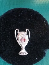Calcio Distintivo Spilla Milan Football Argento 925 Champions League 1990 Coppa