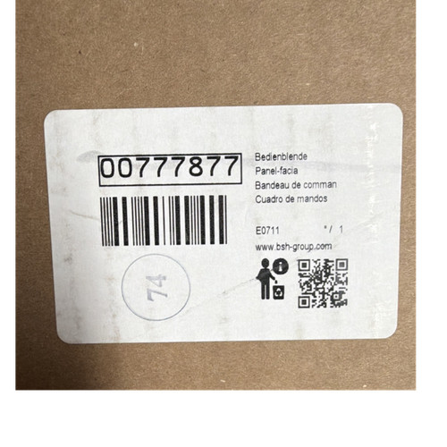 Bosch 00777877 pannello - bosch,