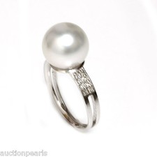 Anello In Perla South Sea Da 11Mm In Oro Bianco O Giallo 18Kt