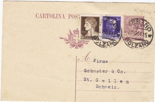 Intero postale 15 - c.,