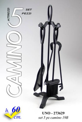 Set pezzi attrezzi camino - 5,