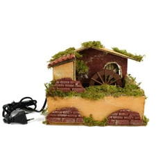 Mulino d'Acqua con Ruota per presepe, elettrico 22 x 16,5 cm x h 18 cm nuovo